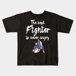 The best fighter is never angry Kids T-Shirt